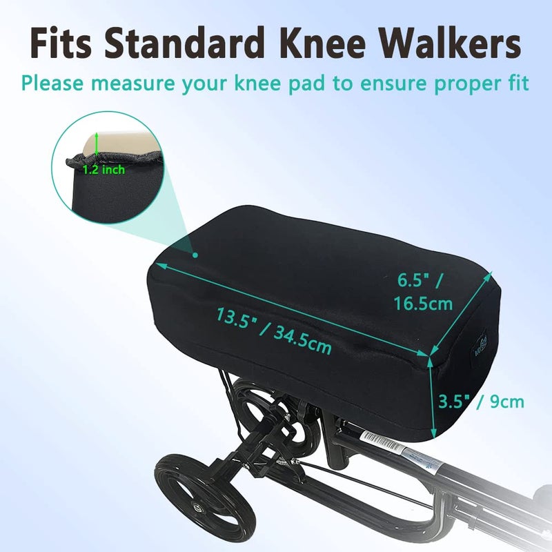 Mybow Knee Scooter Pad for Comfort Knee Walker Pad Cover Cushion Scooter for Broken Foot Leg Injury Knee Cushion Roller Scooter Padding Medical Foam Cushion Seat Cover (Black) - Image 5